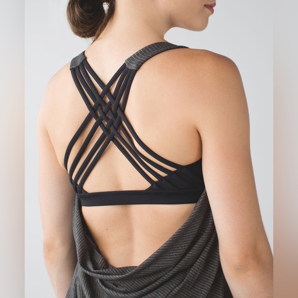 Lululemon Wild Tank-Heathered Black / Black- Size 6 - Picture 2 of 5